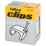 Cable clip for flat cable (2x0,75mm) 3x5mm white 100 pc in box Tillex