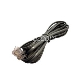 Telephone connection cable RJ11 - RJ11 2 m black packaged